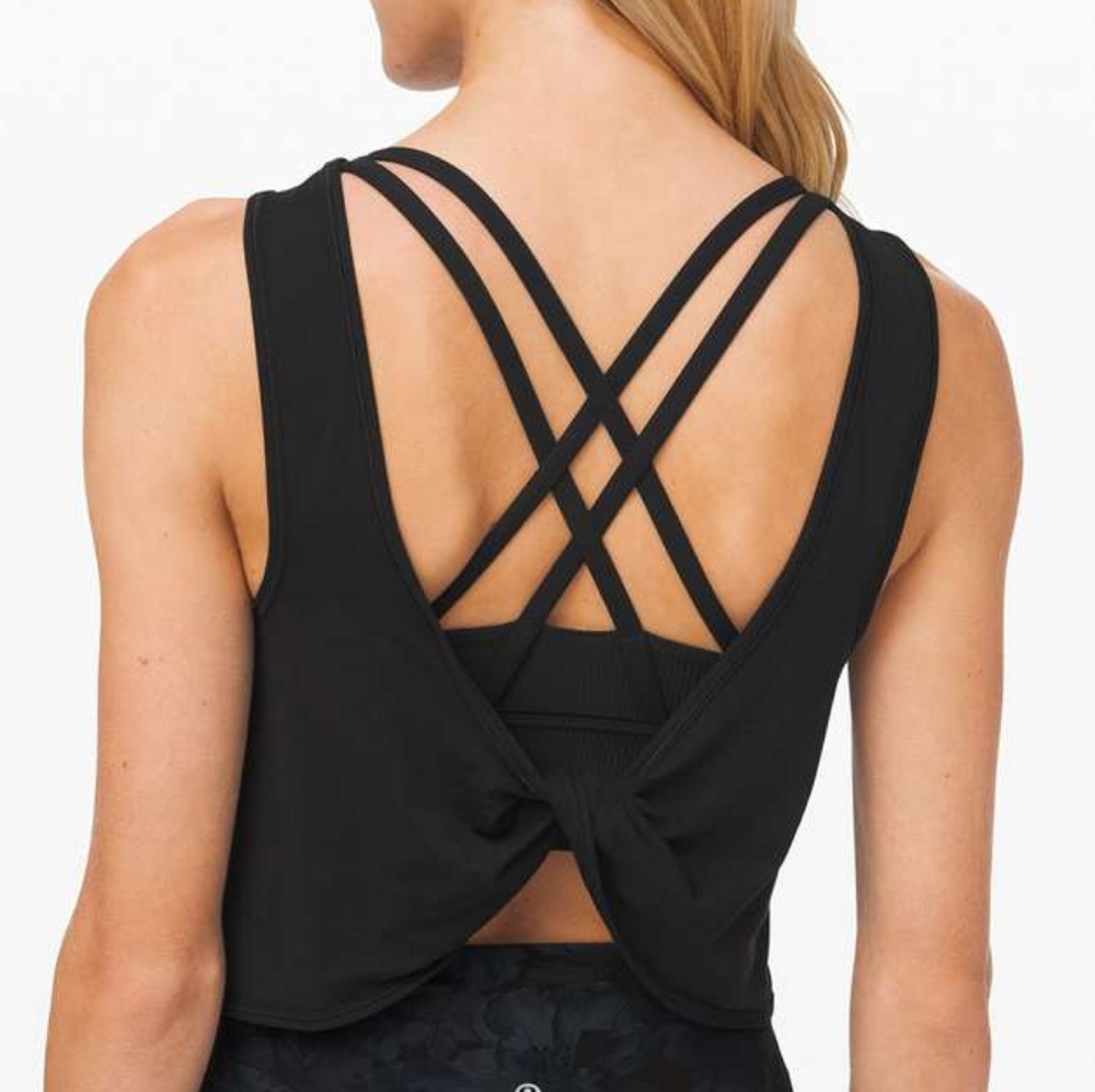 Lululemon Black Twist Tank Good Turn Top 8